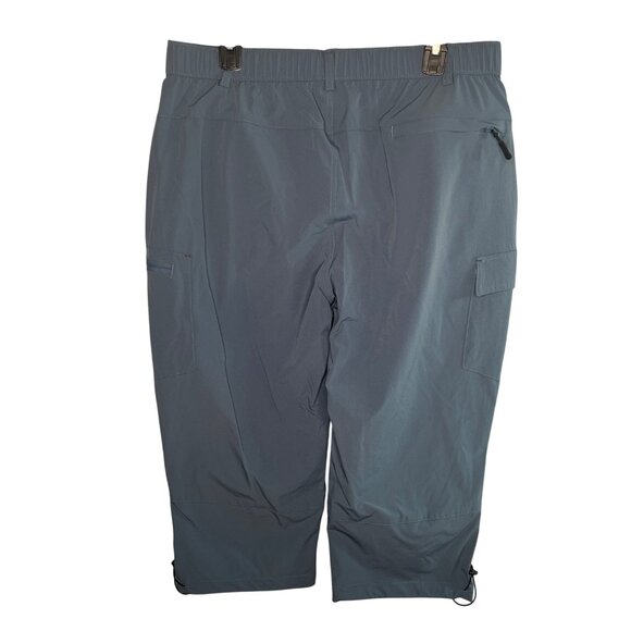 Flewolch Women's Lightweight Outdoor Cargo Pants Elastic Waist & Drawstring Blue - Picture 2 of 12